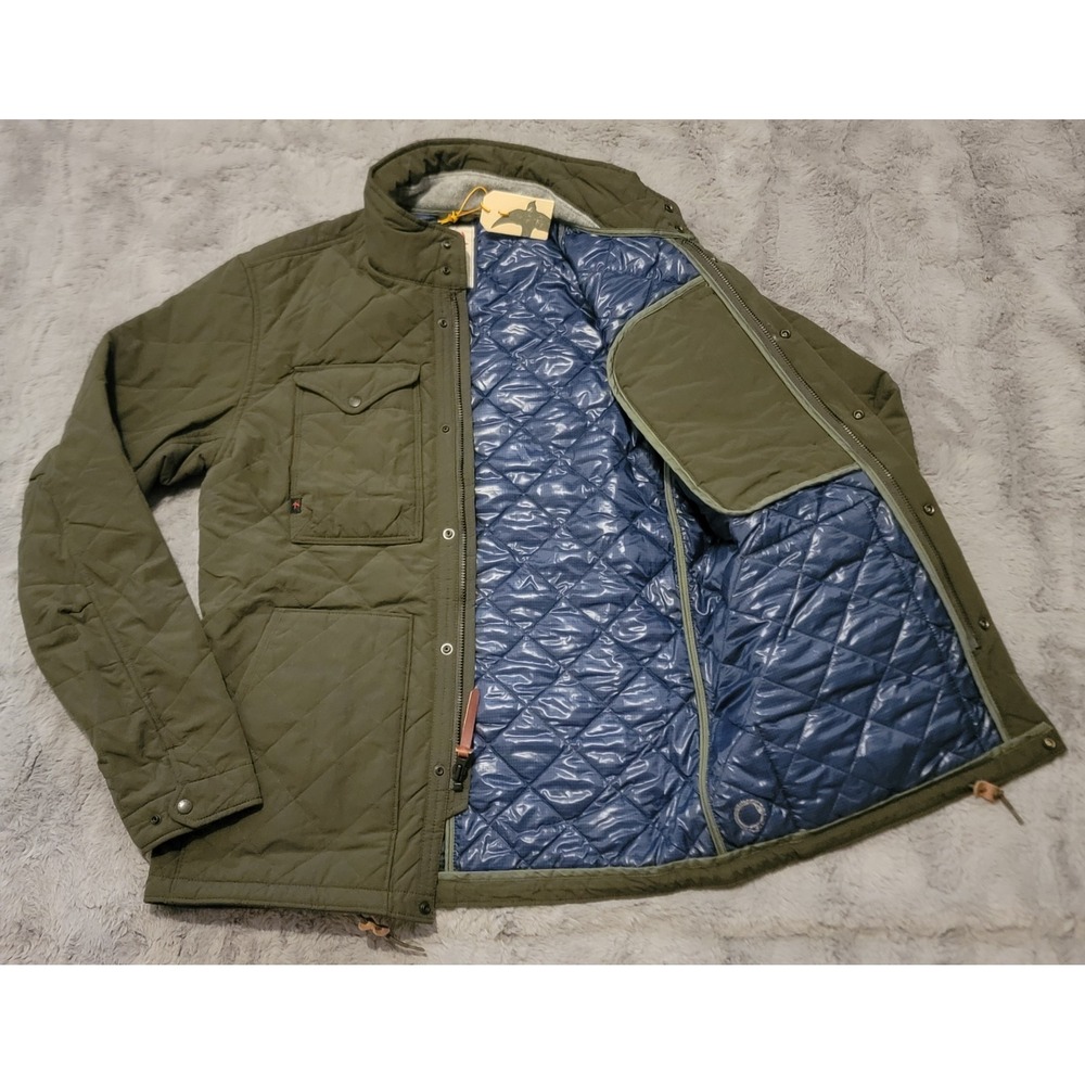 Relwen Quilted Tanker Jacket Mens Small Forest Green Lined Insulated Puffer Zip
